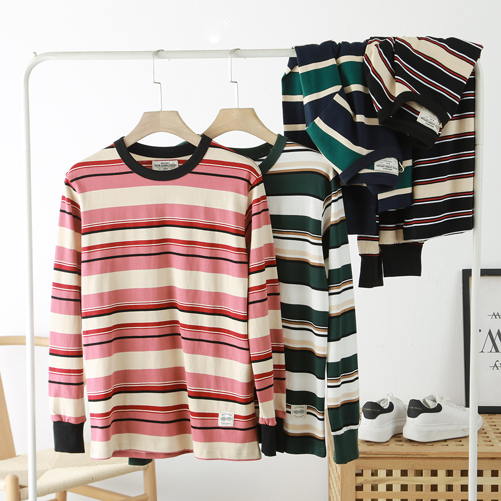 小众复古休闲长袖t恤衫秋冬新品