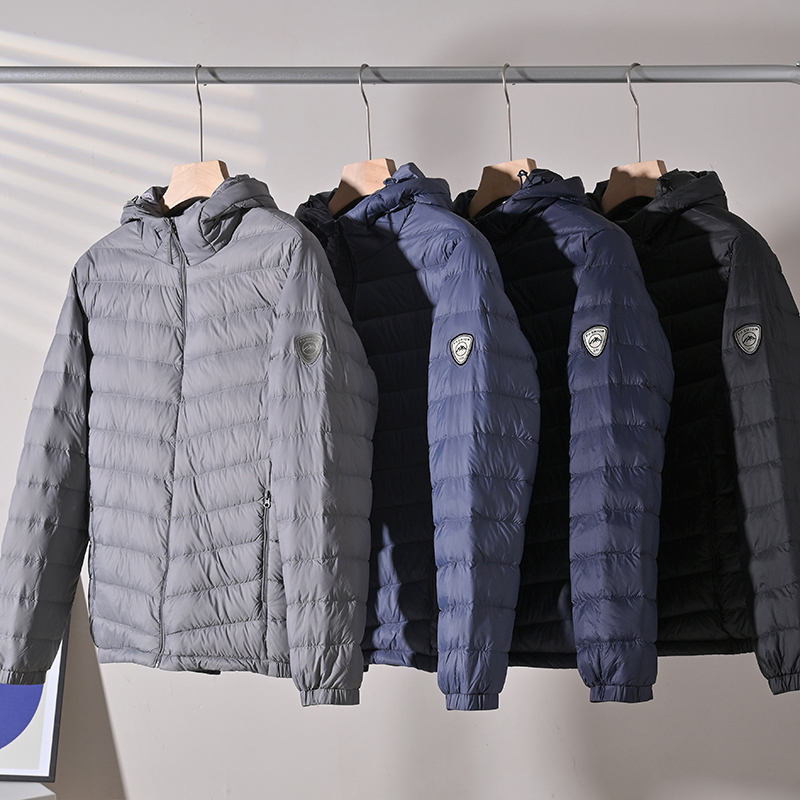 秋冬90白鸭绒户外连帽轻暖羽绒服