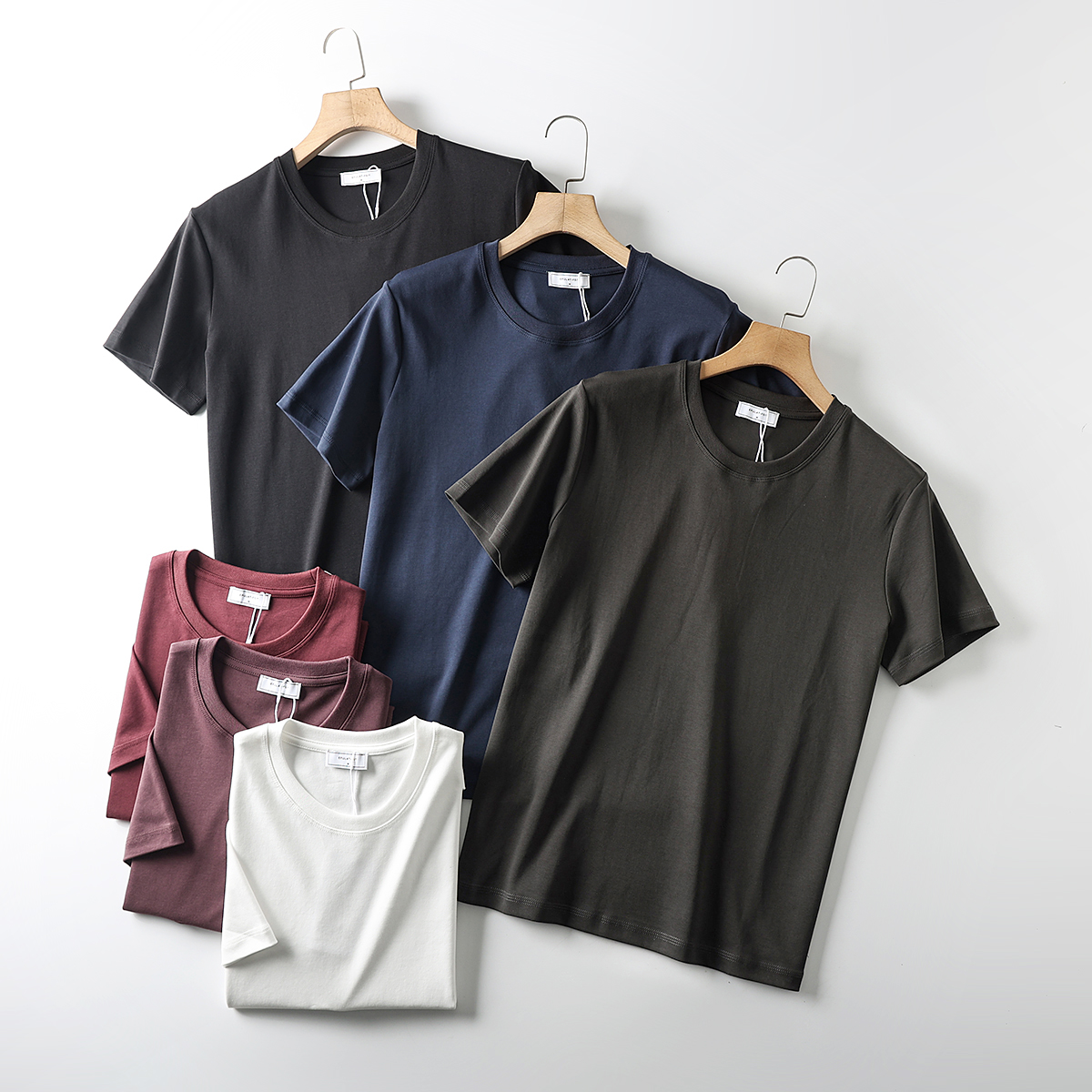 液氨凉感水柔棉纯色圆领短袖T恤