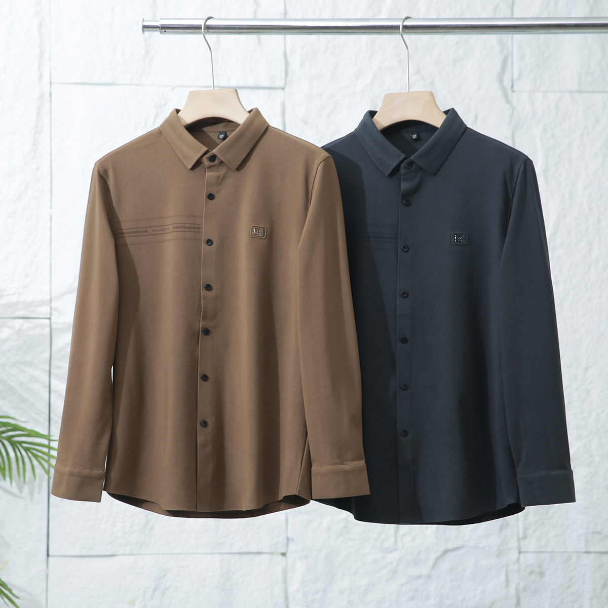 秋冬灯芯条绒商务休闲长袖衬衫男