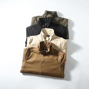 复古哈灵顿！水洗全棉纱卡！秋季新品男士立领MA1飞行员夹克外套