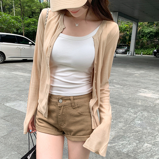 防晒针织衫 小个子百搭秋季 2025新款 配吊带长袖 超好看 薄款 外搭开衫