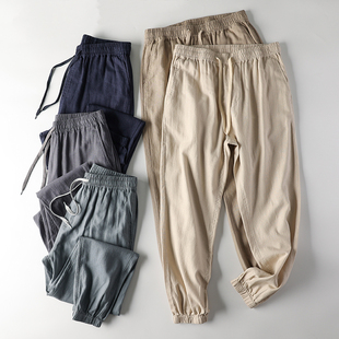 清凉透气 休闲裤 JOGGER束口设计 男士 潮 春夏轻薄款 舒适天然亚麻