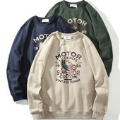 复古潮流印花 保暖轻抓绒 秋冬男女款 柜499 休闲圆领长袖 卫衣