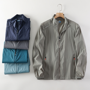 男士 专业户外品质 薄款 夏季 立领运动防晒皮肤衣外套 微皱肌理感