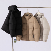 蓬松保暖 防风防泼水 冬季 绵羊毛填充 男士 加厚连帽面包服棉服