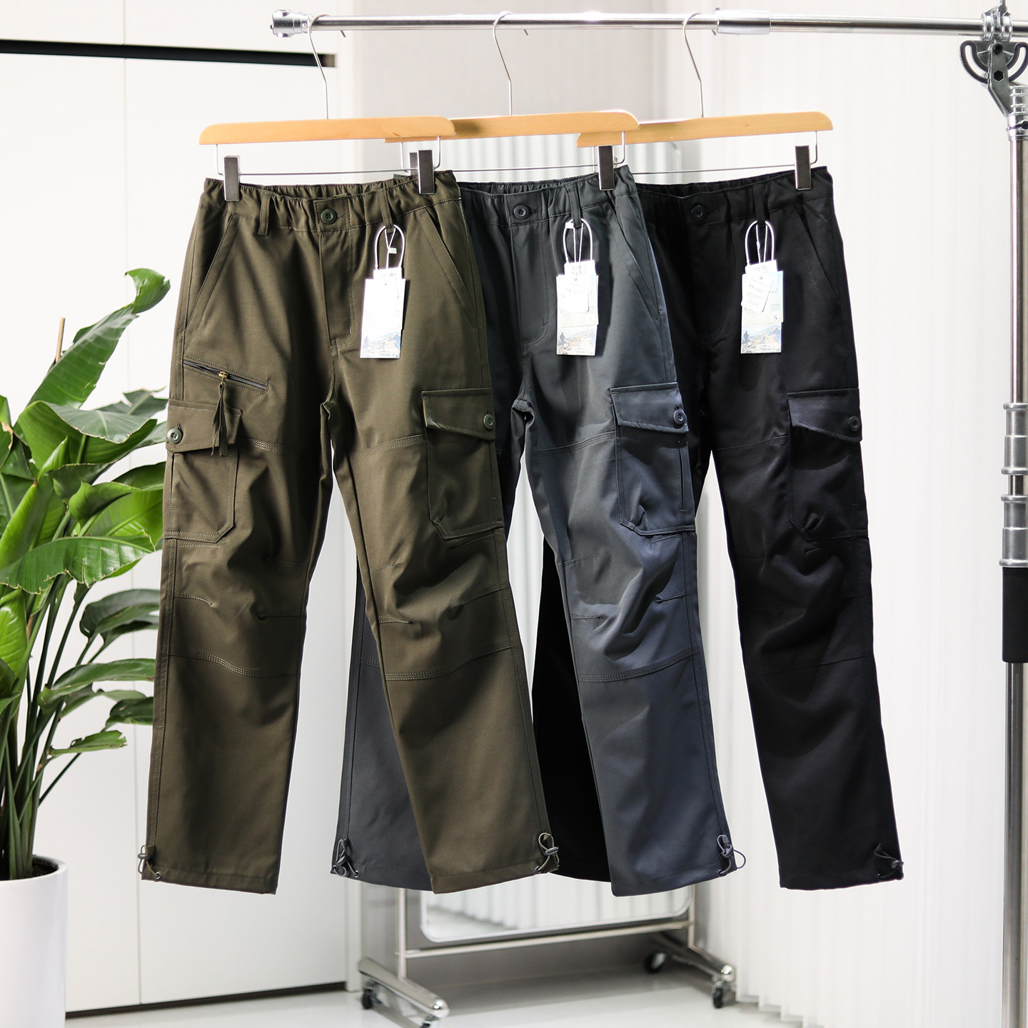 美式伐木系列！工装多口袋！秋冬男松紧腰登山徒步中厚直筒休闲裤,男装,休闲裤,淘宝优惠券,粉丝福利购,淘宝优惠卷