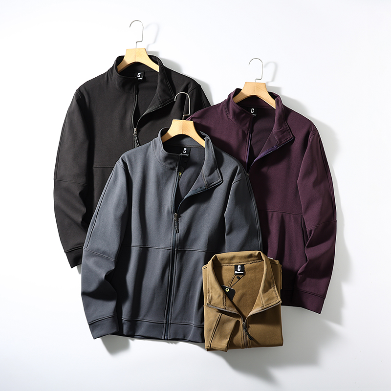 秋冬城市户外立领针织运动夹克男