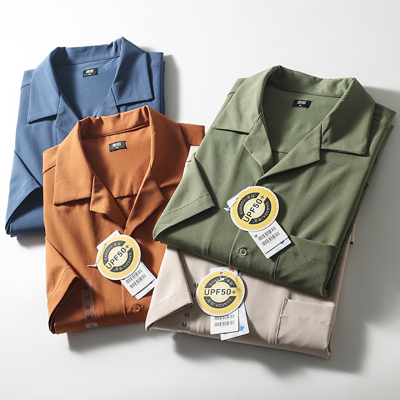 气质古巴领清凉透气宽松短袖衬衫