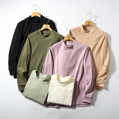 情侣款秋冬半高领保暖弹力打底衫