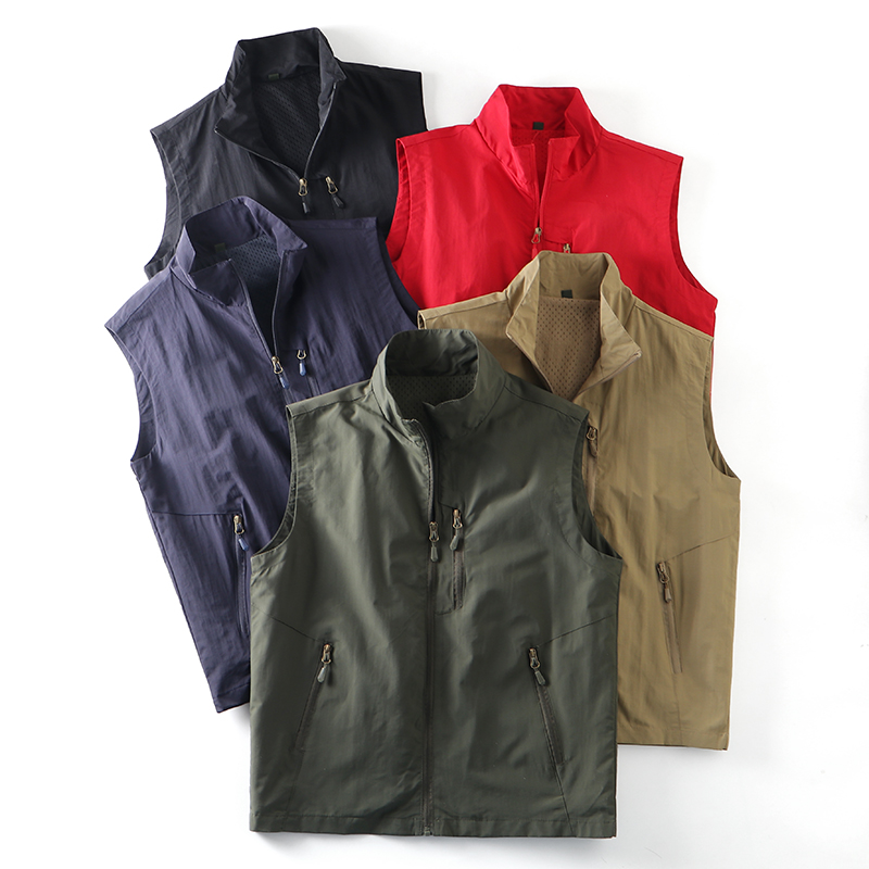 春秋男士防风透气钓鱼登山马甲男