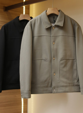 菱格绗棉防风保暖肌理夹克式棉服