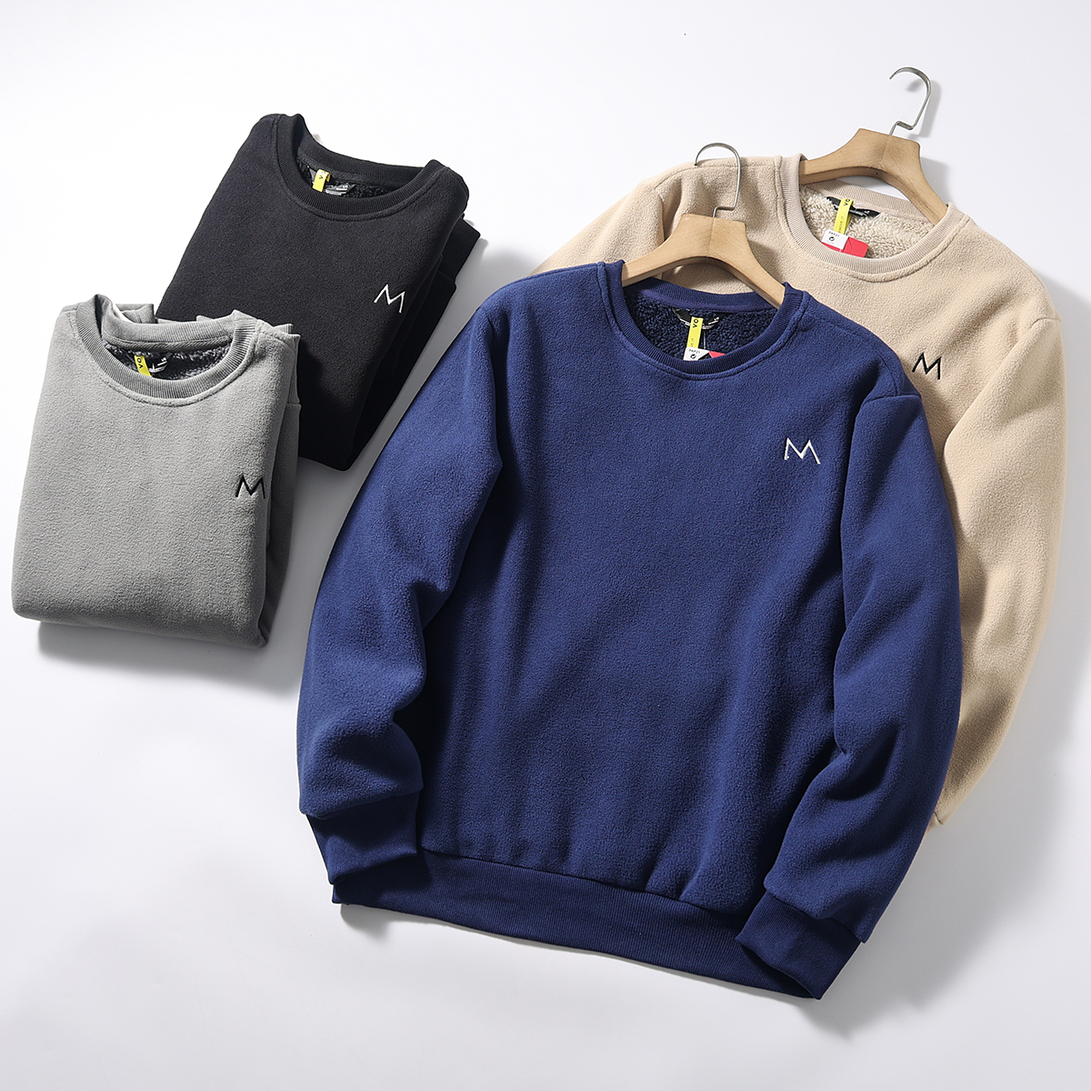 加厚仿羊羔绒百搭复合摇粒绒卫衣