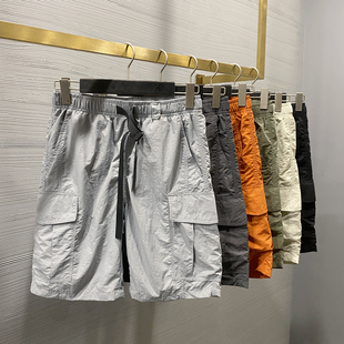 冰爽速干透气 休闲五分裤 夏季 风卡扣腰带短裤 情侣工装 重磅牛货