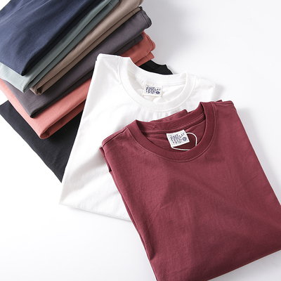 纯棉水洗磨毛春夏纯色休闲T恤衫