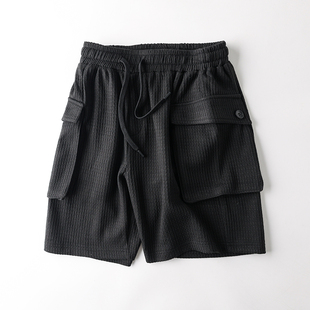 舒适有型 夏季 男士 休闲工装 短裤 肌理质感 松紧腰直筒五分裤 风