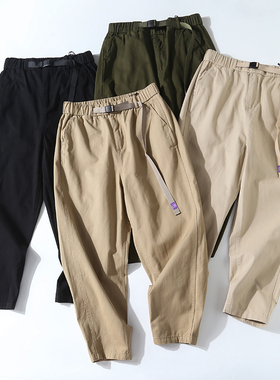 日系轻工装！棉质纱卡！秋季男时尚卡扣腰带宽松微阔哈伦裤休闲裤