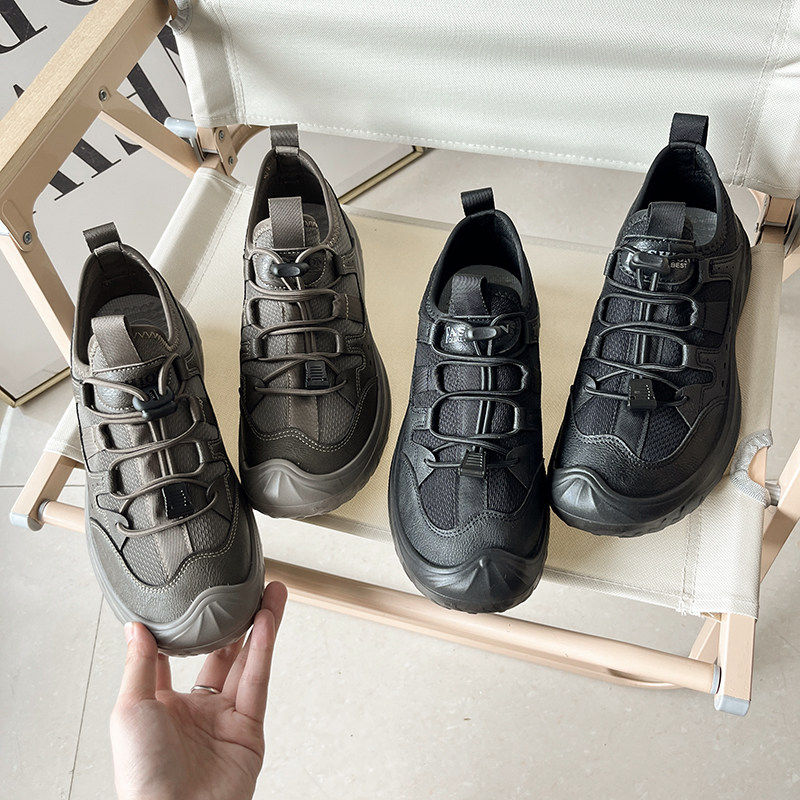 防滑橡胶软底网面透气户外登山鞋