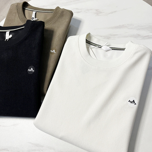 温暖灯芯绒材质!精致绣标!春秋新款男士圆领百搭休闲长袖卫衣潮