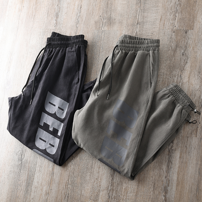 超细麂皮绒腔调十足小众束脚裤