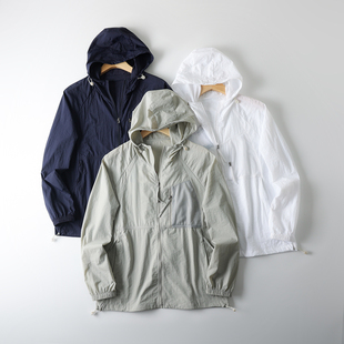 新款 夏季 男户外连帽抗撕裂皮肤衣夹克 冰感透气 轻量化防晒面料