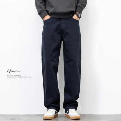轻澜加绒牛仔裤男直筒宽松潮流休闲弹力长裤大码冬季加厚裤子秋冬