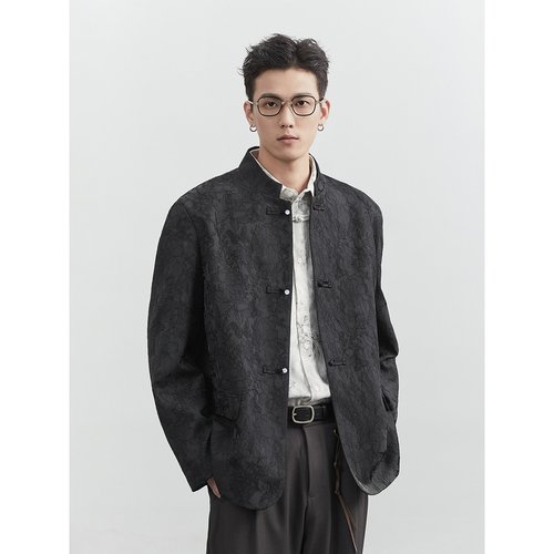 [轻国风新中式西装]NE秋装立领男装订婚中山装结婚西服唐装男外套