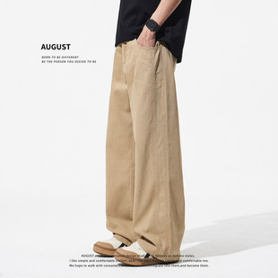 休闲裤 裤 男2026年春夏宽松直筒长裤 百搭薄款 子 男士 August卡其工装