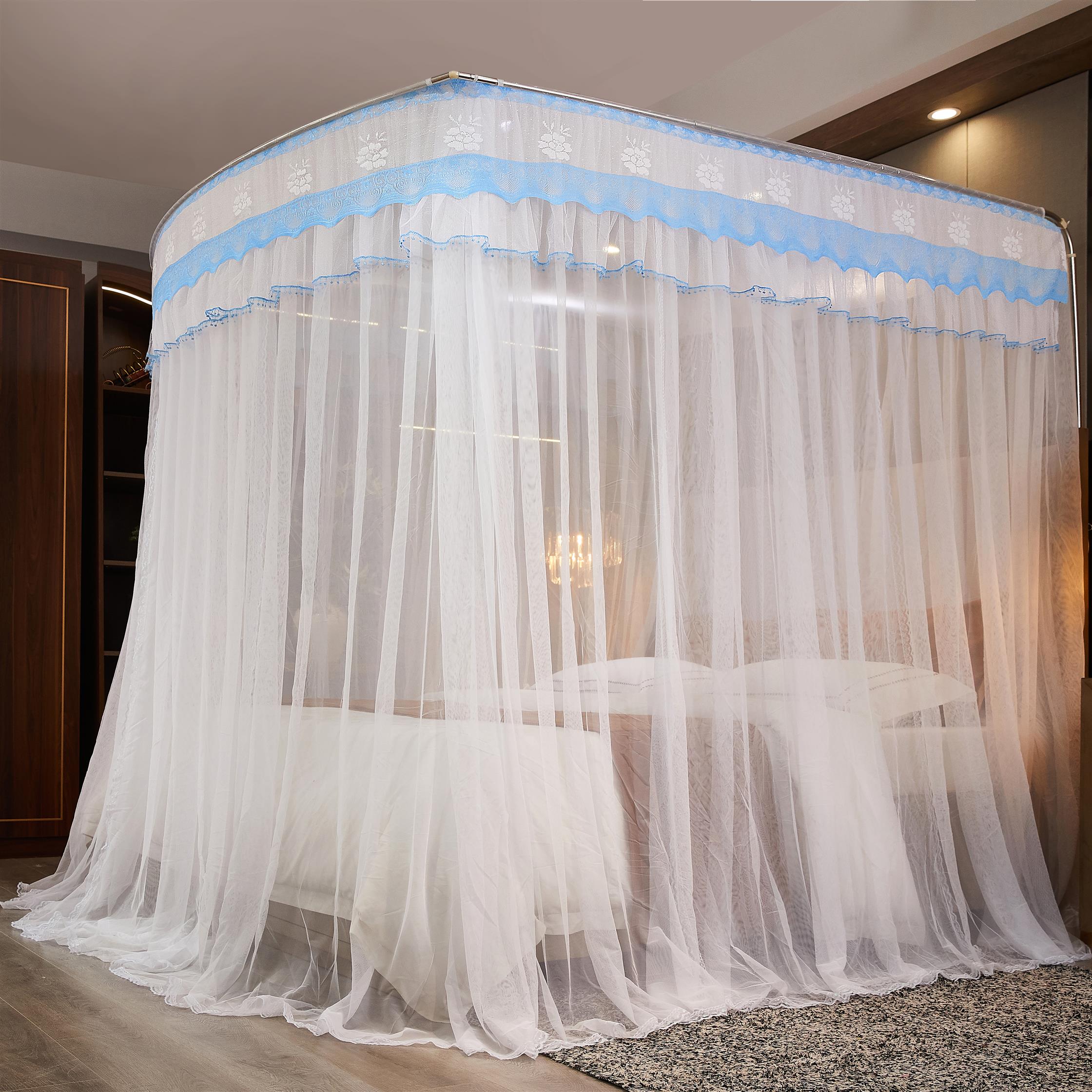 艺利轩2025白色纱质蚊帐宫廷风蕾丝花边全包围式卧室防蚊帐家用