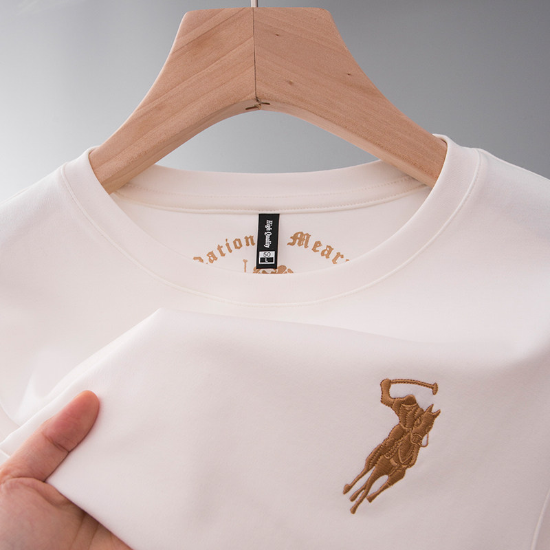 男士长袖t恤保罗polo衫领卫衣纯棉上衣中年爸爸秋冬装秋衣打底衫