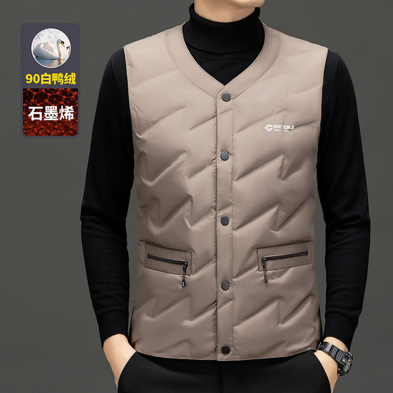 中年男士马夹甲外套背心外穿贴身轻薄羽绒马甲爸爸秋冬装打底上衣