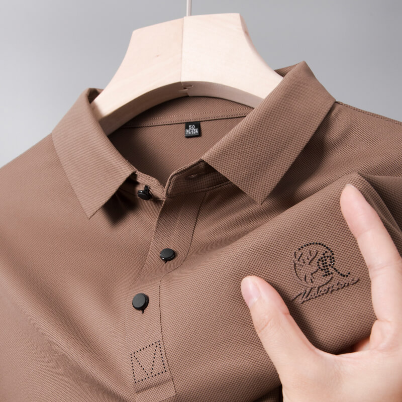 中年男士短袖冰丝爸爸夏季上衣