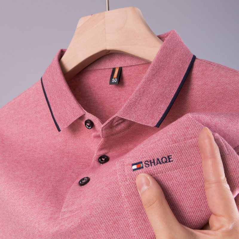 中年翻领长袖商务休闲