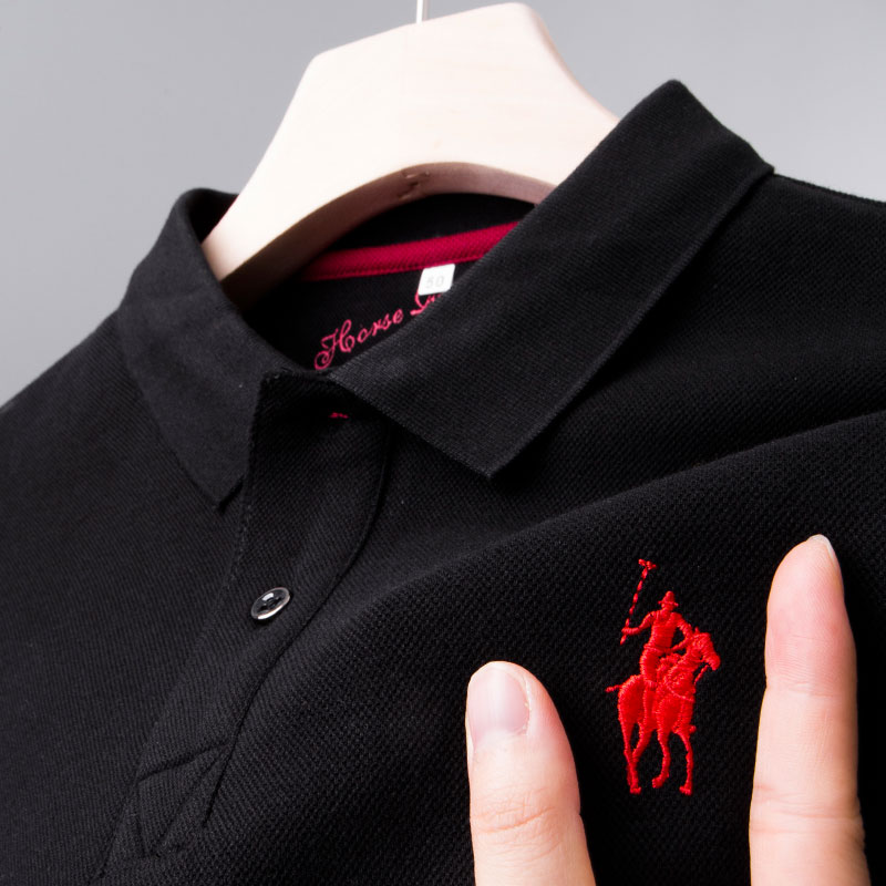 长袖商务休闲中年棉含量100%T恤