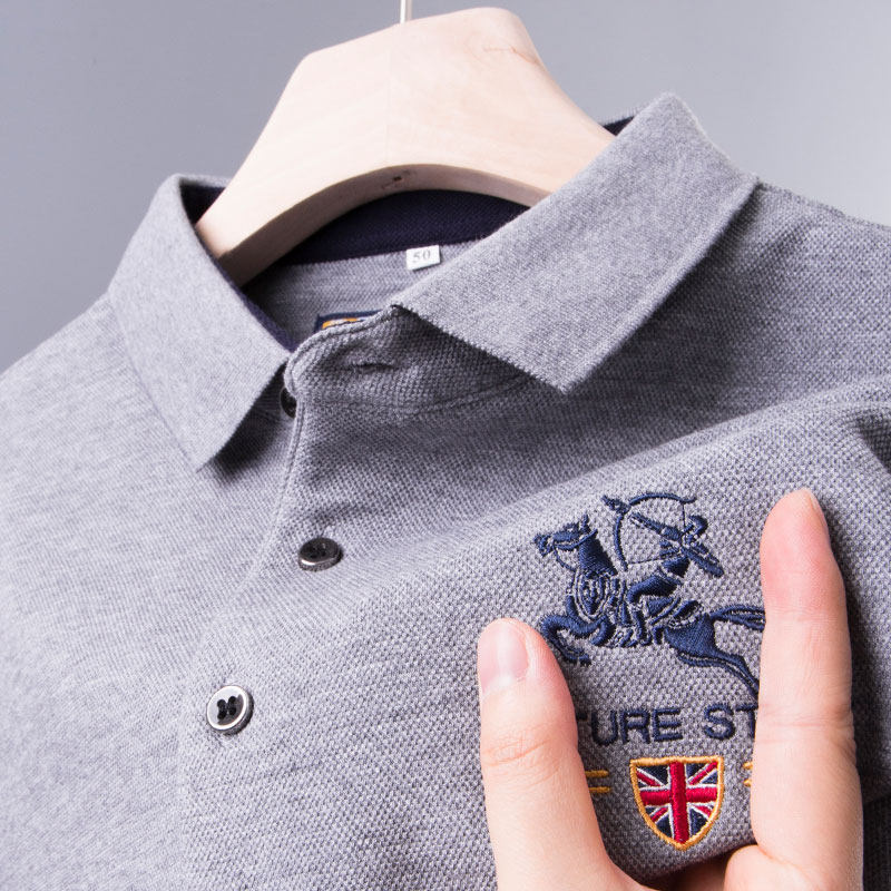 男士长袖T恤中年爸爸春秋装上衣服polo衫体桖纯棉卫衣秋衣外穿土