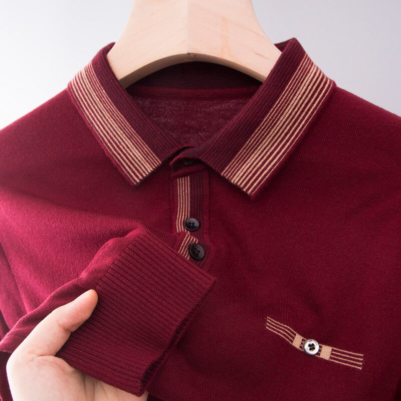 中年男士长袖新款上衣红色婚宴装