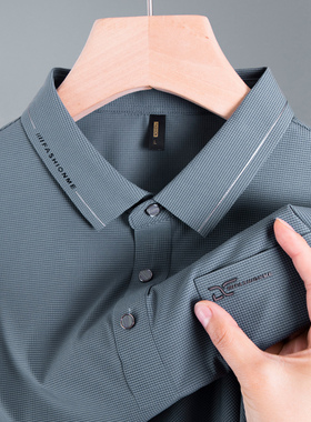 男士短袖T恤夏装POLO衫中年爸爸装40岁50pro冰丝POLO上衣服por