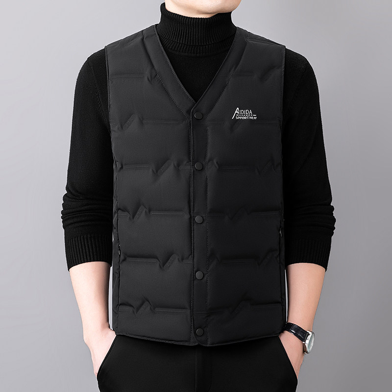 中年男士马夹甲外套背心外穿贴身轻薄羽绒马甲爸爸秋冬装打底上衣