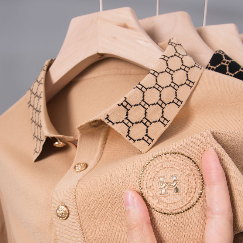 男士polo衫针织短袖爸爸夏装上衣