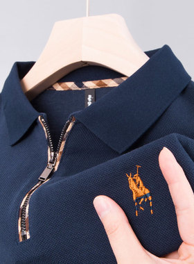 男士POLO衫短袖T恤保罗plol冰丝纯棉上衣poro爸爸p0lo夏装pro