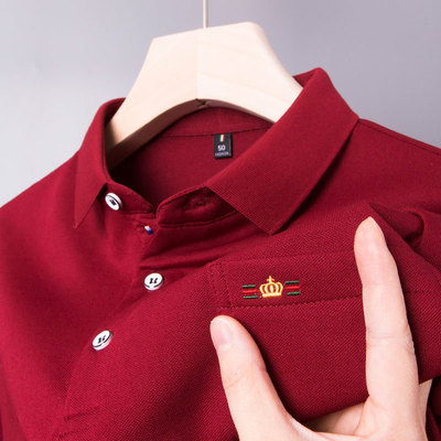 中年爸爸商务休闲口袋长袖T恤