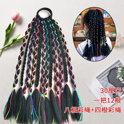 儿童民族风公主假发辫子发圈懒人速甜酷脏辫发型甜妹表演马尾发饰