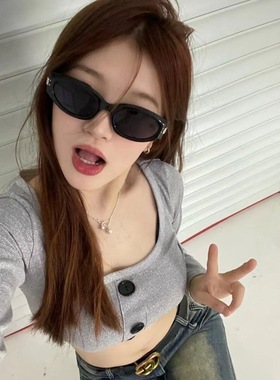 2023新款凹造型墨镜女小框高级感ins欧美街拍超酷太阳镜防紫外线