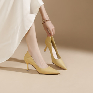 职业OL工作女单鞋 775 女简约两穿法式 性感纯色尖头细跟高跟鞋
