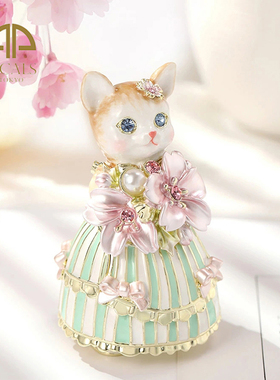 日本Picals樱花露露首饰盒可爱猫咪少女对戒戒指盒送女朋友礼物