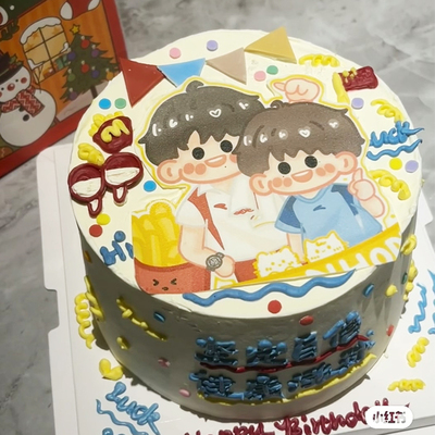 Q版莎头组合糯米纸糖纸蛋糕装饰