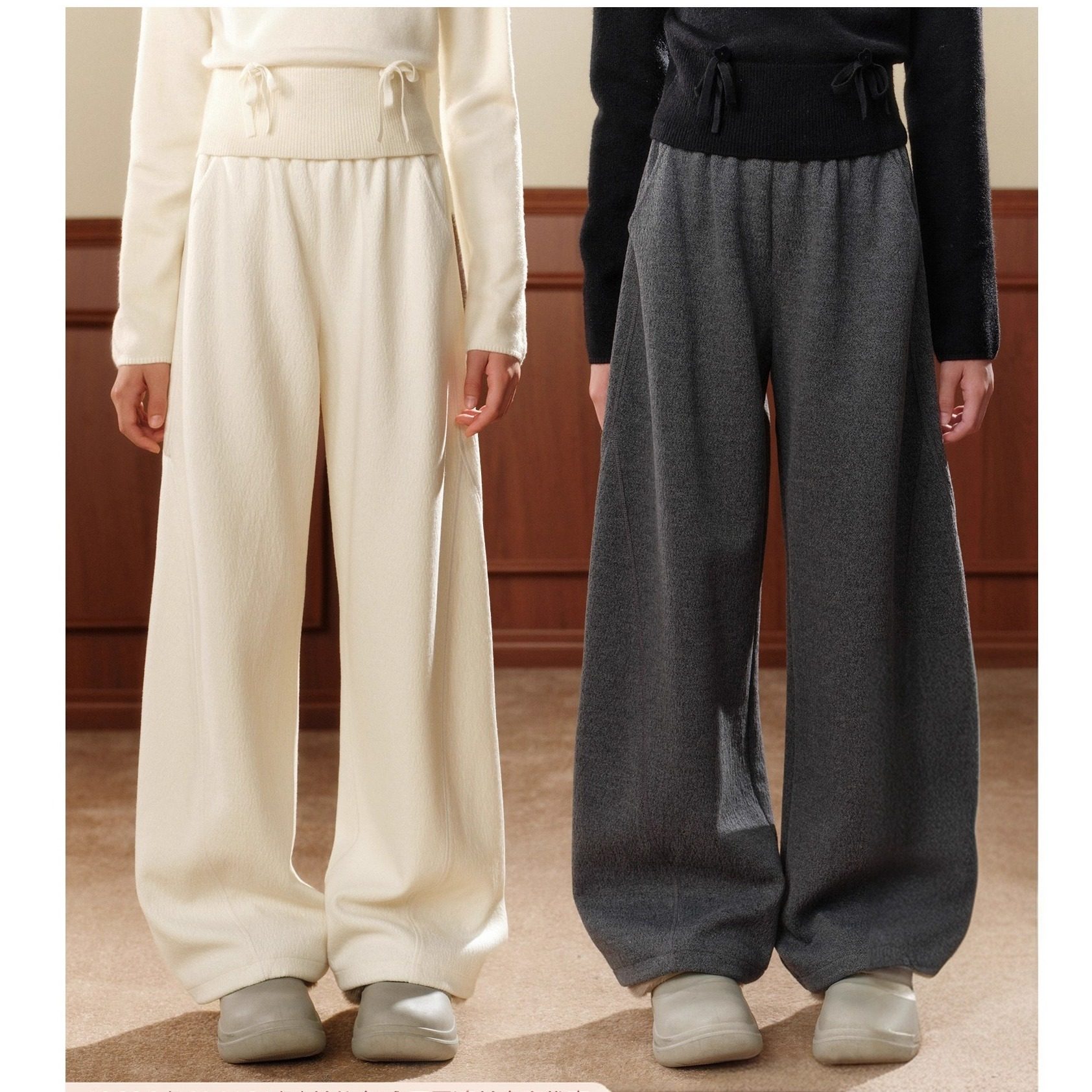 MINIKIDS【糯米糍】基础百搭色秋冬肌理感加厚加绒弯刀宽松休闲裤,童装/婴儿装/亲子装,裤子,淘宝优惠券,粉丝福利购,淘宝优惠卷