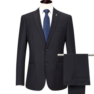 羊毛纯色免烫正装上班西服套装