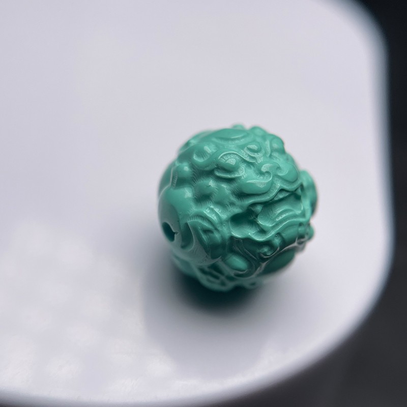 绿松石貔貅珠配饰手串配珠diy手工配件原矿精工雕刻湖北高瓷文玩