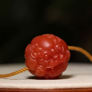 南红貔貅珠圆珠玛瑙手串配饰diy手工配件精工雕刻天然配珠满色肉